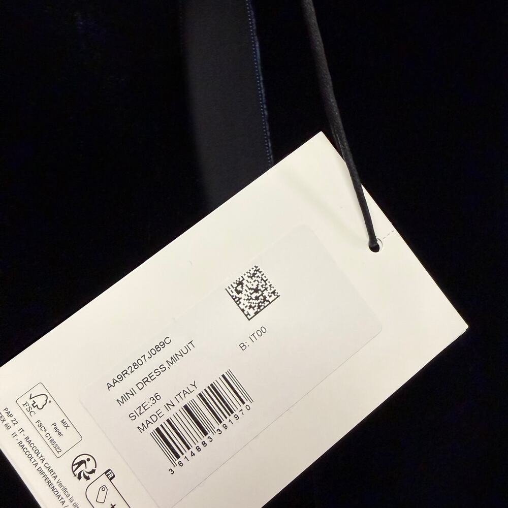 NWT Alaia Turtleneck Velvet Mini Dress Navy Womens FR 36 / US 4 - Picture 11 of 12
